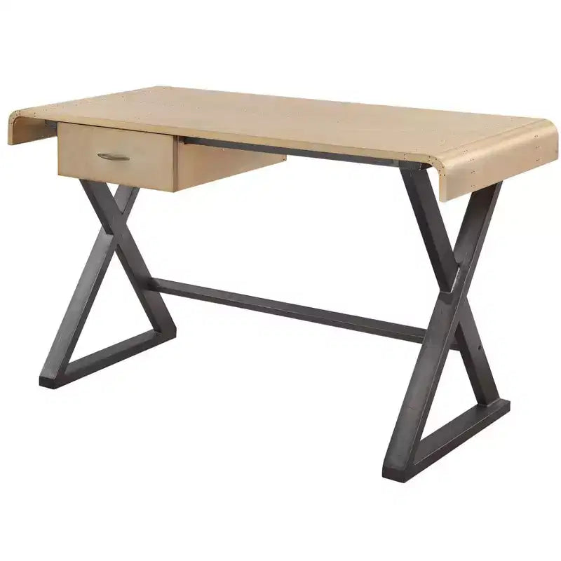 50 Gold and Black Aluminum Writing Desk