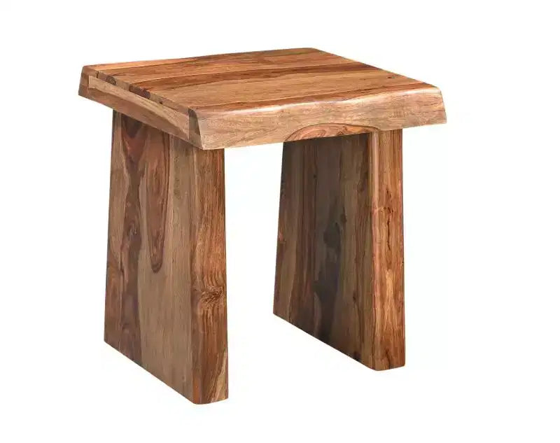 22 Black And Brown Solid Wood Square End Table