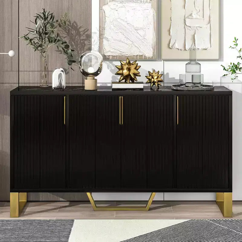 60 Modern Sideboard Buffet Cabinet with Adjustable Shelves and Doors