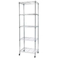 23.62 in.W Steel Height -Adjustable Shelving Unit with Wheels