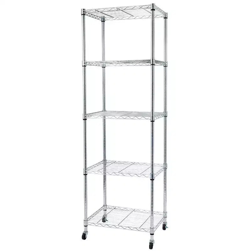 23.62 in.W Steel Height -Adjustable Shelving Unit with Wheels