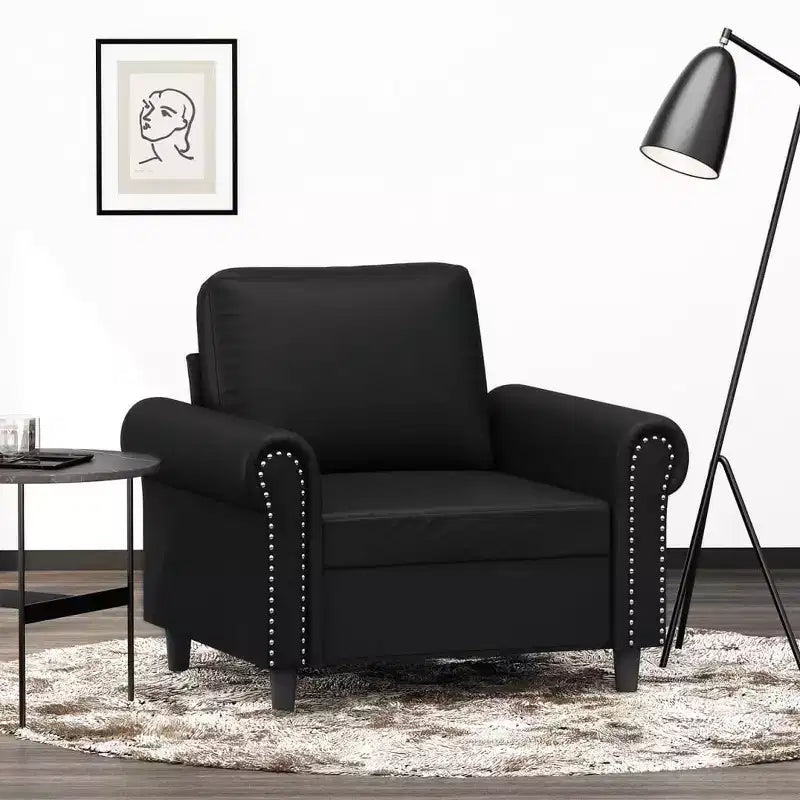 Sofá Silla Decorativa Tapizada Asiento Individual Muebles Piel Sintética