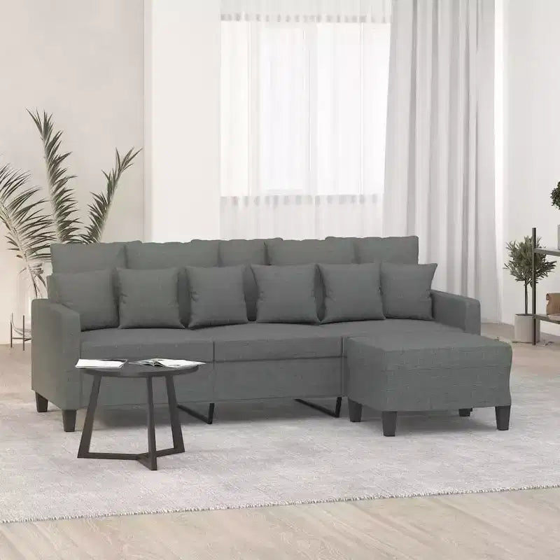 Sofá de 3 plazas Sofá sillón con reposapiés para sala de estar de tela