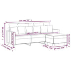 Sofá de 3 plazas Sofá sillón con reposapiés para sala de estar de tela