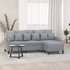Sofá de 3 plazas Sofá sillón con reposapiés para sala de estar de tela