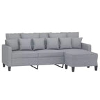 Sofá de 3 plazas Sofá sillón con reposapiés para sala de estar de tela