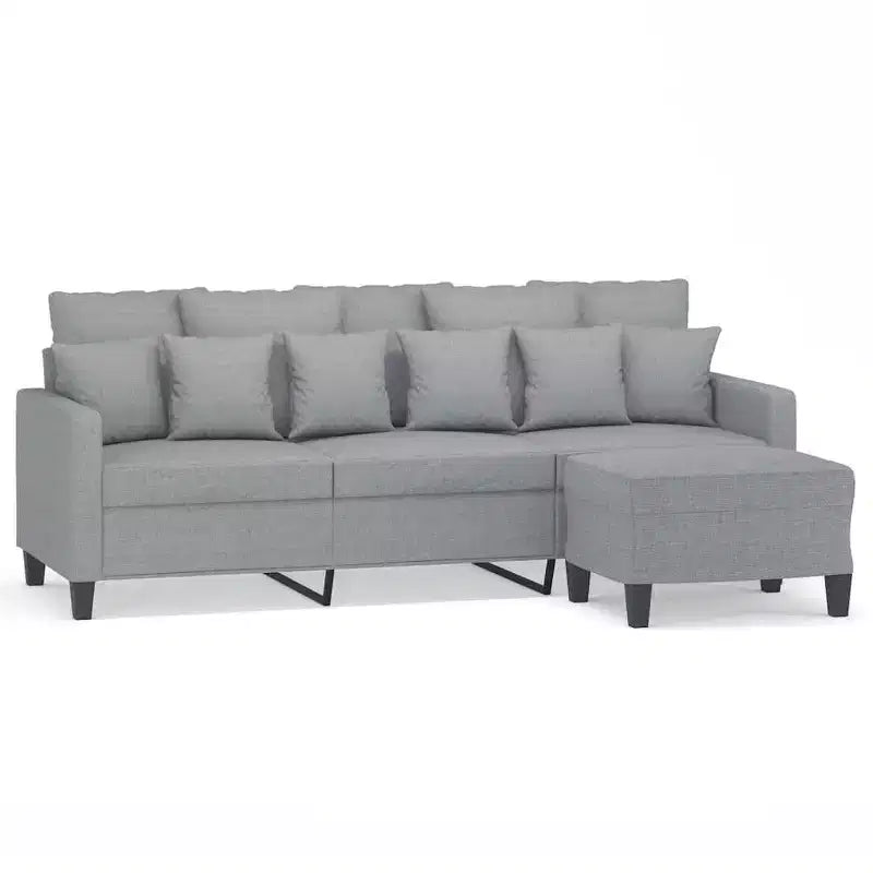 Sofá de 3 plazas Sofá sillón con reposapiés para sala de estar de tela