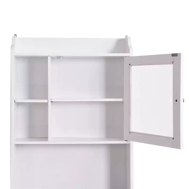 Armario de almacenamiento para encima del inodoro de 68 pulgadas con estantes abiertos, armario de almacenamiento de madera para el baño del hogar