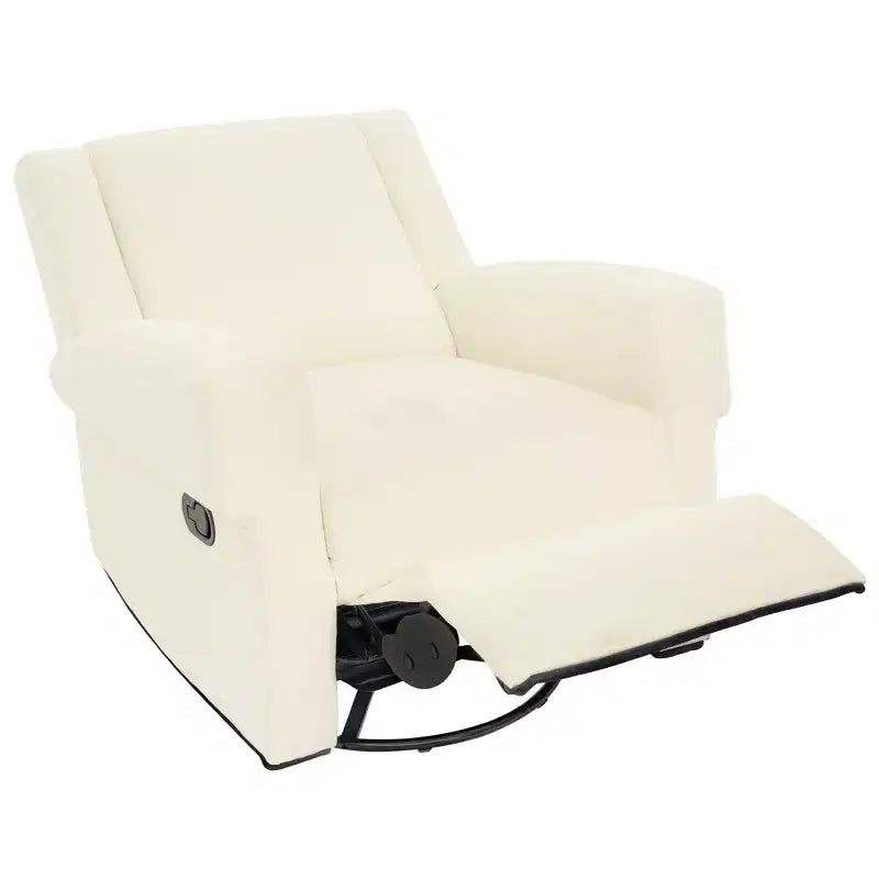 Reclinable manual Ilana Modern con balancín giratorio 360 tapizado en chenilla
