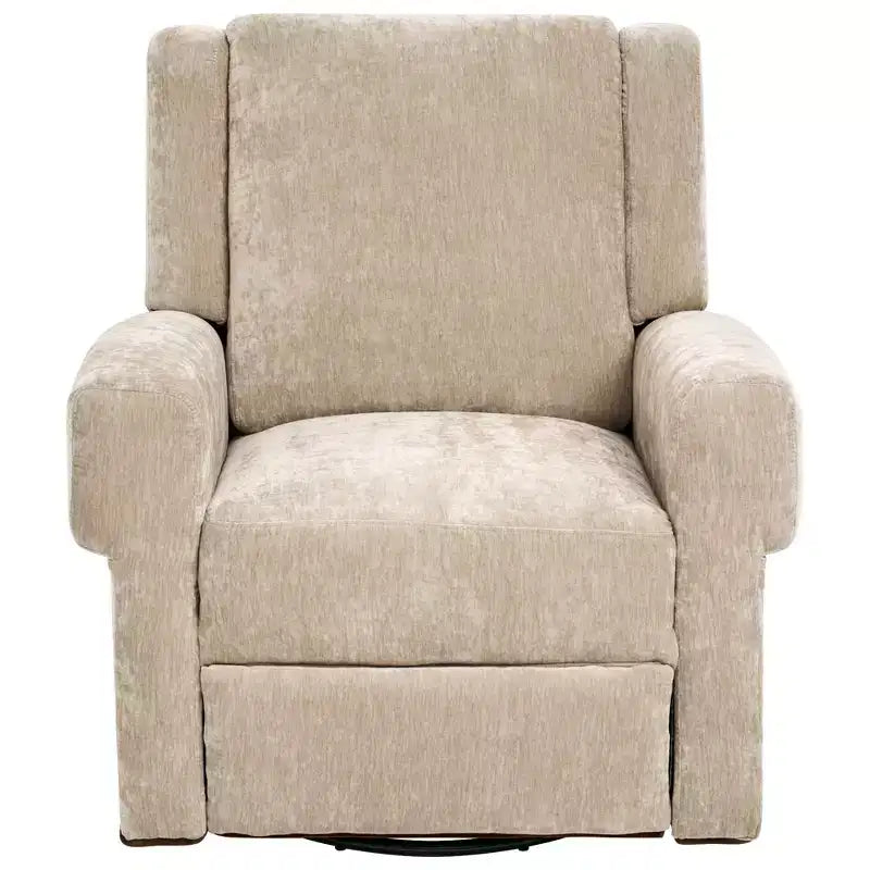 Reclinable manual Ilana Modern con balancín giratorio 360 tapizado en chenilla