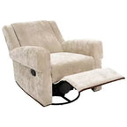 Reclinable manual Ilana Modern con balancín giratorio 360 tapizado en chenilla