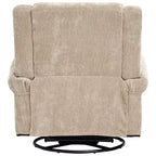 Reclinable manual Ilana Modern con balancín giratorio 360 tapizado en chenilla