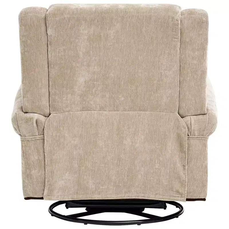 Reclinable manual Ilana Modern con balancín giratorio 360 tapizado en chenilla