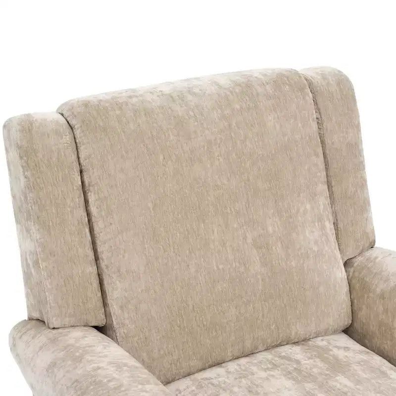 Reclinable manual Ilana Modern con balancín giratorio 360 tapizado en chenilla