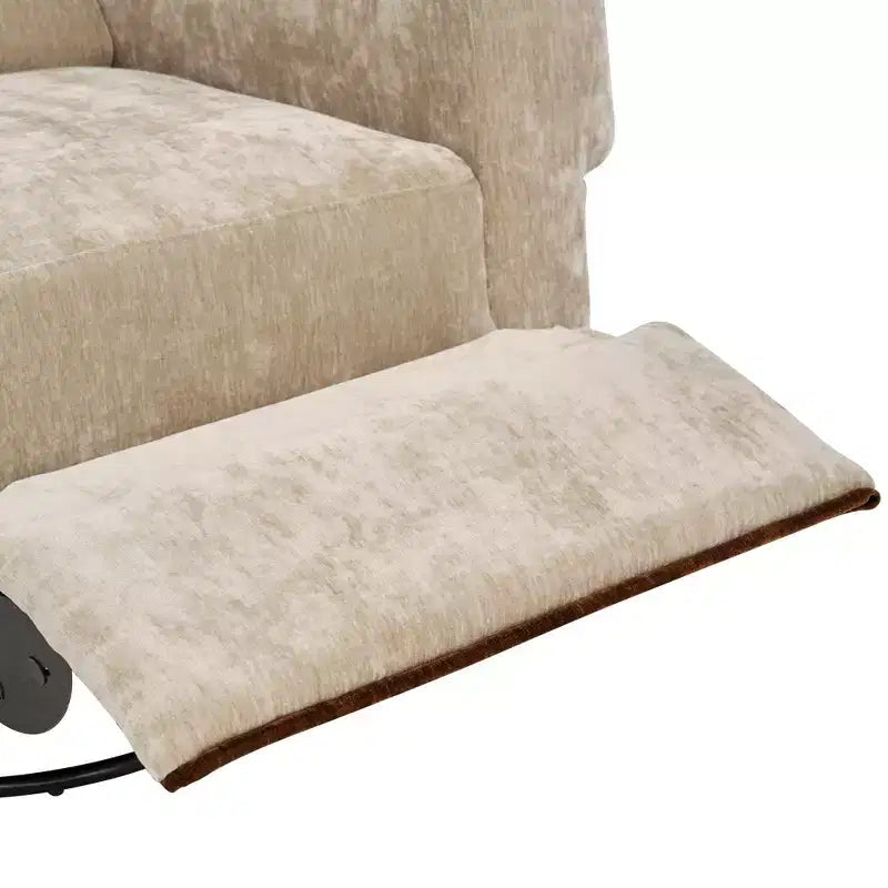 Reclinable manual Ilana Modern con balancín giratorio 360 tapizado en chenilla