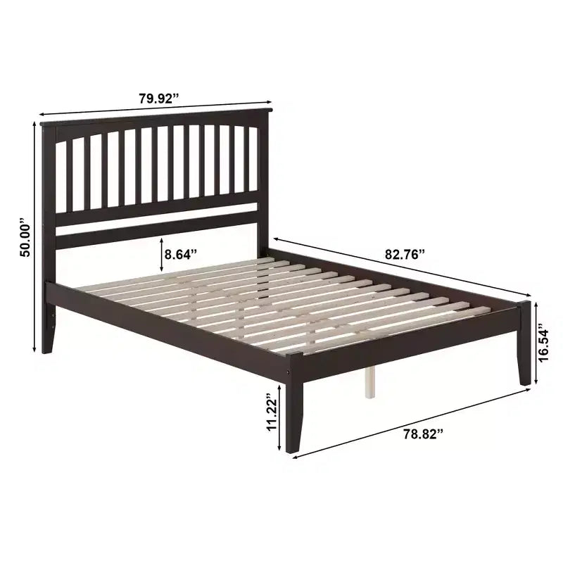 Cabeceros exentos de 50 pulg. de alto, tamaño King, color espresso, con estructura de cama