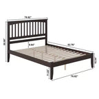 Cabeceros exentos de 50 pulg. de alto, tamaño King, color espresso, con estructura de cama