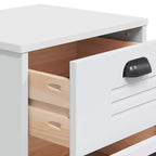 Mesita de noche blanca de madera de ingeniería mediana