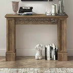 Console Table with Decorative Cutout Design in Brown 46.5 W x 11.6 D x 45.9 H