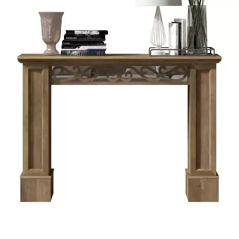 Consola con diseño decorativo calado en marrón 46.5 A x 11.6 P x 45.9 Al