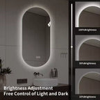Espejo de baño con tocador inteligente, montado en la pared, con pantalla táctil LED, antiempañamiento, de 48 x 24 pulgadas