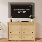 Cómoda de 7 cajones para dormitorio, cómoda de madera, mueble de TV estriado, organizador de almacenamiento para sala de estar, pasillo y entrada, nogal