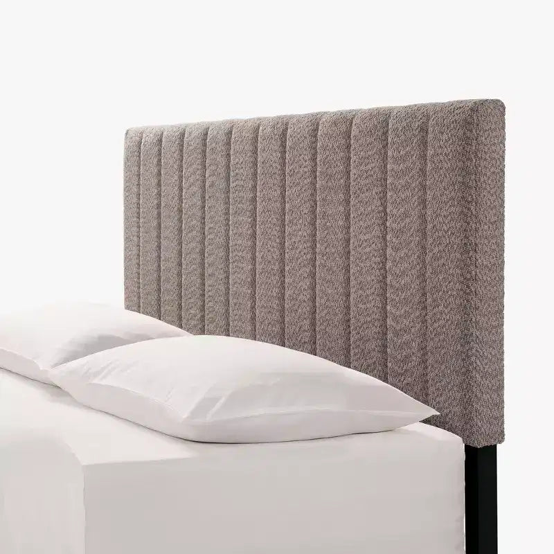 Base de cama Queen de terciopelo, cabecero con alas y capitoné vertical, listones de madera, sin necesidad de somier, fácil montaje, blanco