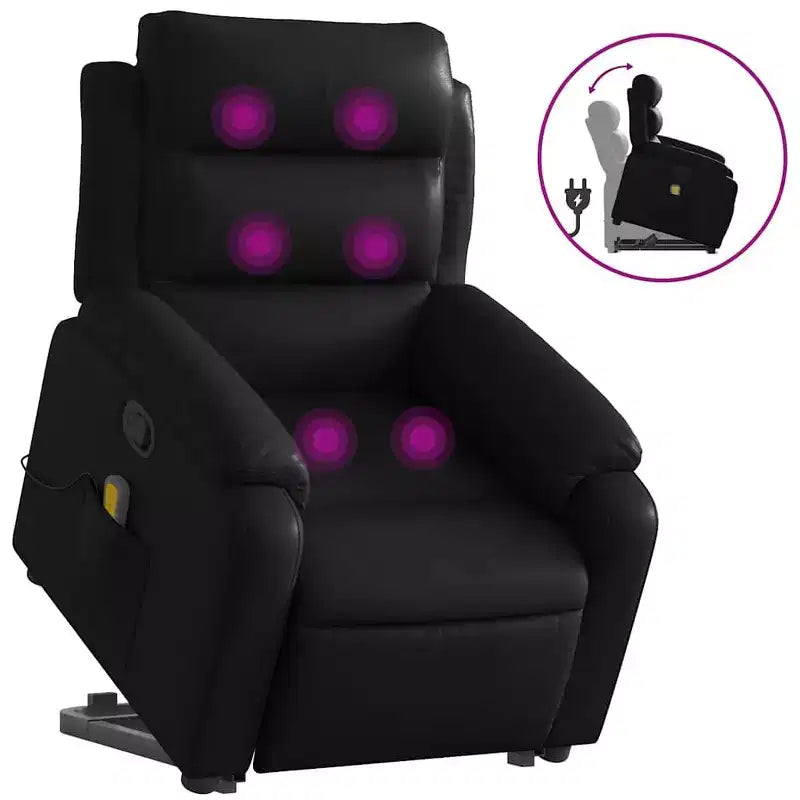 Power Lift Massage Recliner Chair Faux Leather with Padded Armrests
