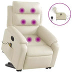 Stand Up Massage Recliner Chair Black Faux leather, metal, plywood
