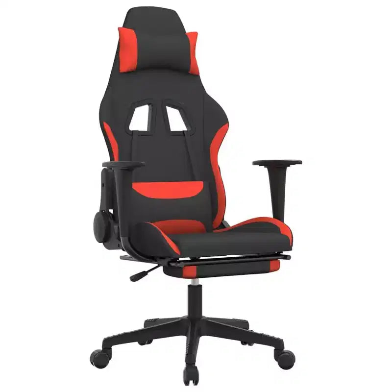 Gaming Chair Black and Cream Polyester Gaming Chair Rectangular