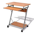 Computer Desk Brown Particle Board Compact Sliding Components
