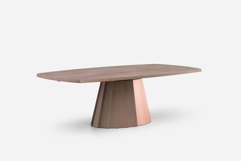 MESA DE COMEDOR ORION - BASE DE MADERA Y METAL