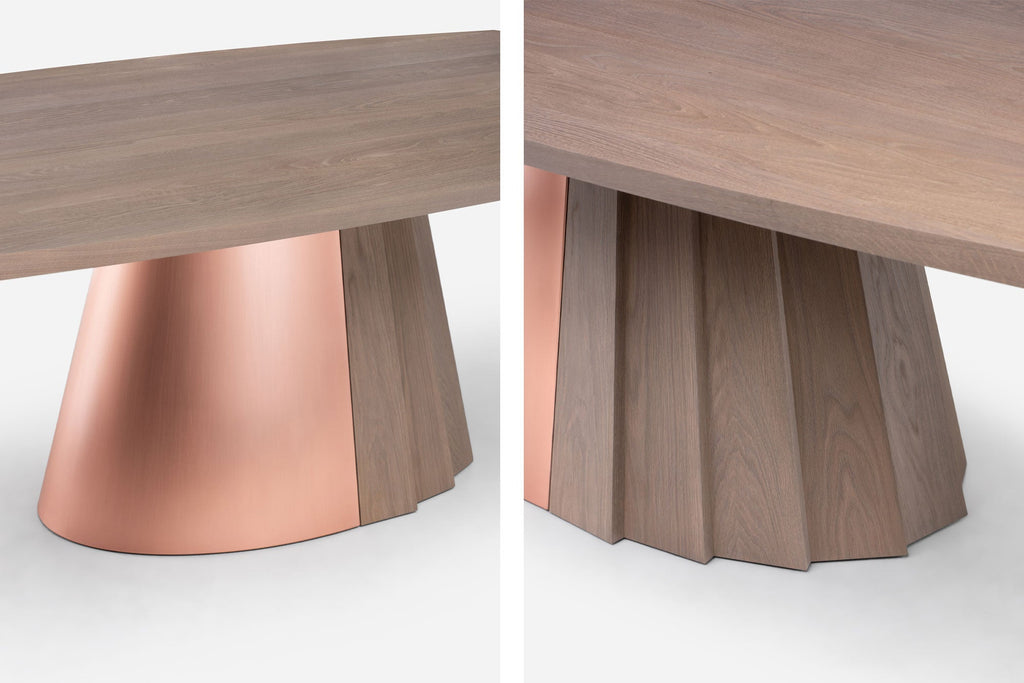 MESA DE COMEDOR ORION - BASE DE MADERA Y METAL
