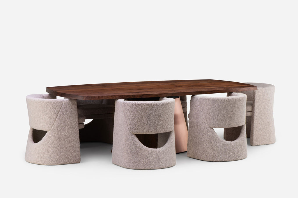 MESA DE COMEDOR ORION - BASE DE MADERA Y METAL