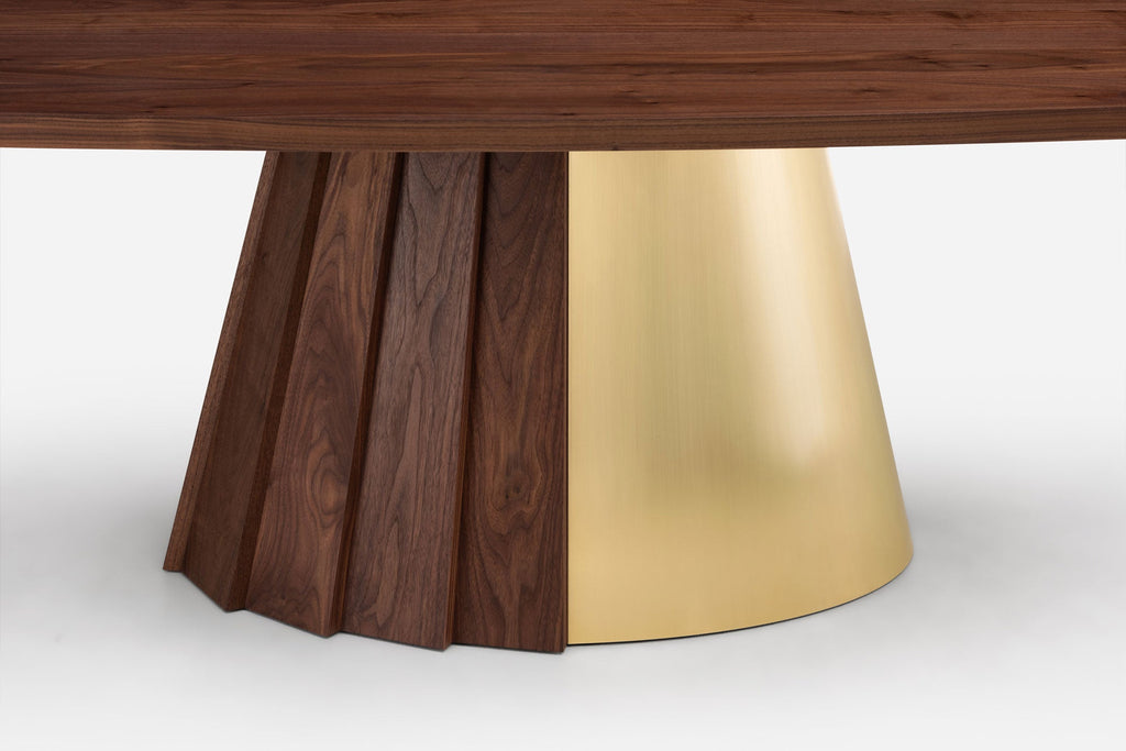 MESA DE COMEDOR ORION - BASE DE MADERA Y METAL