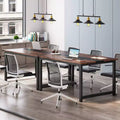 63" Modern Executive Office Desk Brown/Black