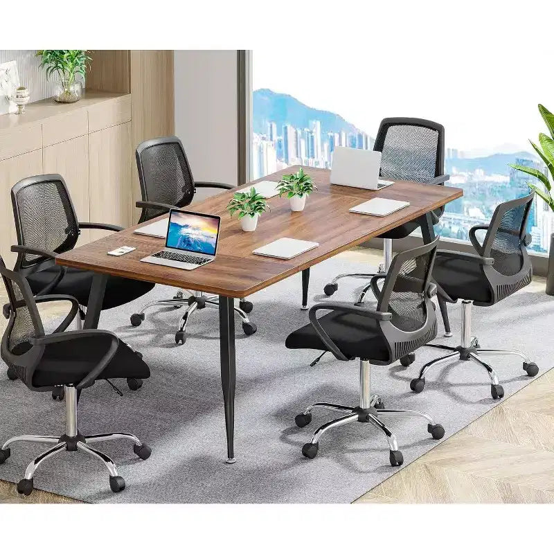 70.86" Rectangular Conference Table Rustic Brown