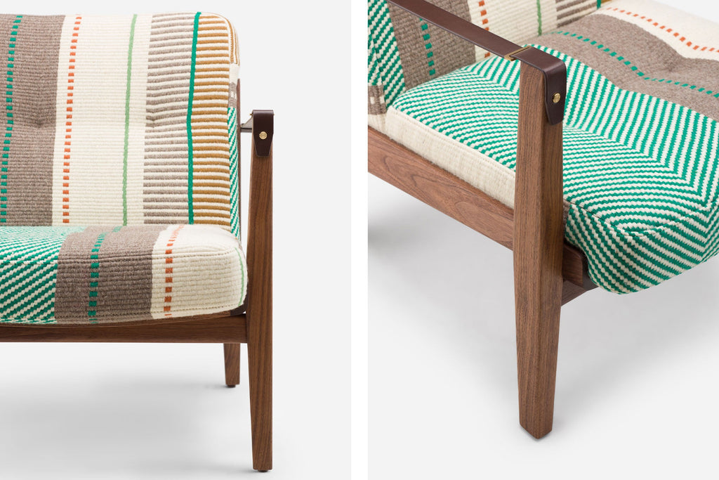 SILLÓN CAPO LOUNGE CON TAPIZADO MANTA ESPINHADA VERDE