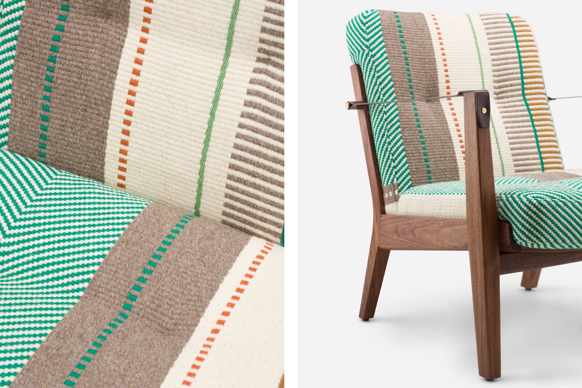 SILLÓN CAPO LOUNGE CON TAPIZADO MANTA ESPINHADA VERDE