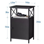 Wooden Nightstand, Modern Minimalist End Table Square Side Table with Storage and Drawer