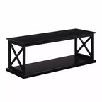 Rectangular Coffee Table with Lower Storage Shelf