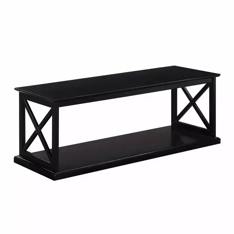 Rectangular Coffee Table with Lower Storage Shelf